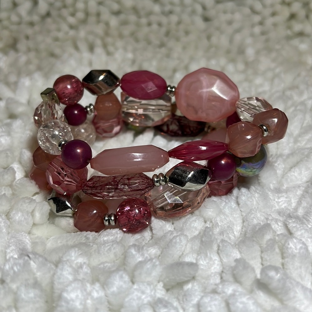 New York & Company Pink Stretch Bracelet